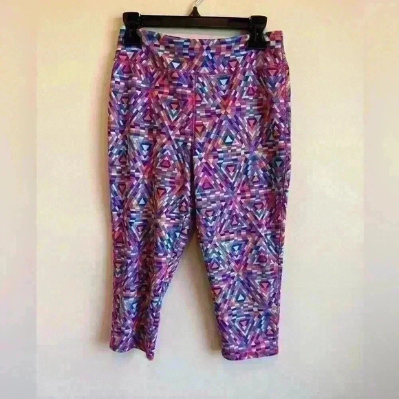 MTA Sport Girls Multicolor Capri Leggings - size Large (10/12) - Picture 1 of 4